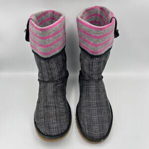 Vintage UGG Australia Boots Button Stripe Convertible Fold Over Cuff Women's 7